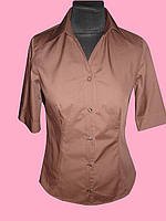 Женская блузка рукав 1/2 коричневого цвета