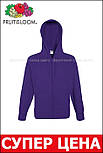 Чоловіча толстовка фіолетова кофта на блискавці з капюшоном Lightweight hooded sweat jacket Fruit of the Loom,M, фото 7