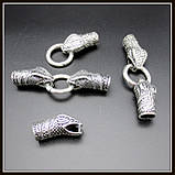 Замок для шнура "Змія", колір сталь, діаметр 1,2 см, фото 3