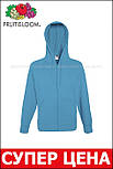 Чоловіча толстовка синя кофта на блискавці з капюшоном (ультрамарин) Lightweight hooded sweat jacket Fruit of the Loom,2XL, фото 7