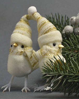 Новорічні прикраси Пташки золото 0265, фото 1