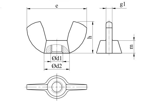 Гайка барашковая DIN 315 Гайка барашковая DIN 315