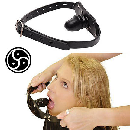 Кляп пеніс Fetish Gag 5cм кляп з фаллосом на ремні фіскація на голову, фото 1