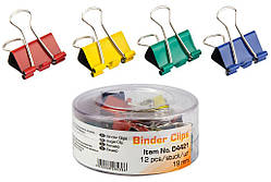 Біндер зажим 25 мм, 12 шт./уп. асорті. AXENT