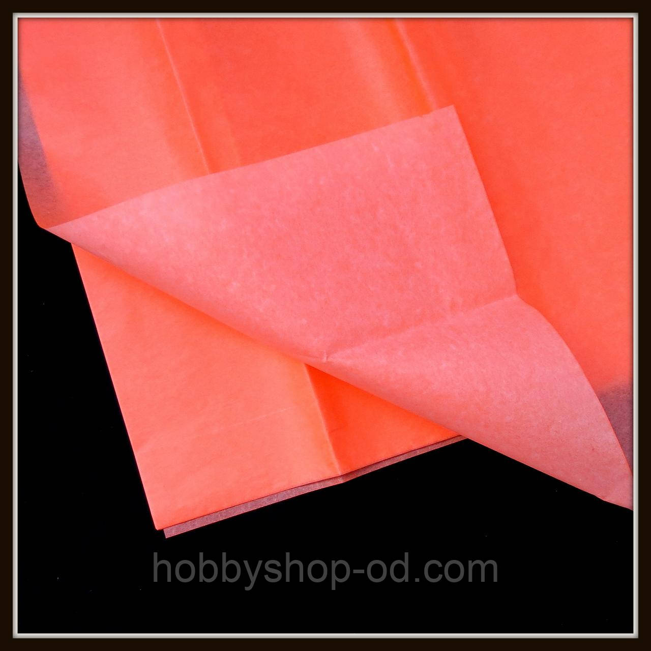 Папір тиш'ю, колір жовтогарячий неон, фото 1