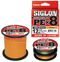 Шнур Sunline Siglon PE x8 помаранчевий 150м #0.5/0,121 мм 8lb