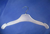 Белая матовая вешалка плечики 43см пластиковая с металлическим крючком