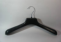Шубная чёрная пластиковая вешалка плечики 40см с широким плечиком без перекладины