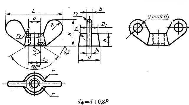 Гайка смушкова ГОСТ 3032-76