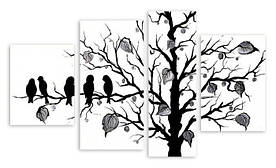 Модульна картина птахи на гілках