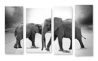 Модульная картина слоны 3d