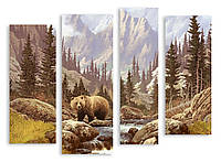 Модульная картина медведь в горах
