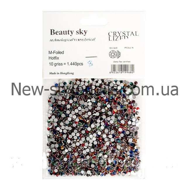 Кольорові стрази для декору нігтів 1440 шт одного розміру №8, фото 1