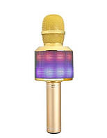 Мікрофон для караоке K51 Gold з LED-підсвіткою (USB/Bluetooth) у чохлі