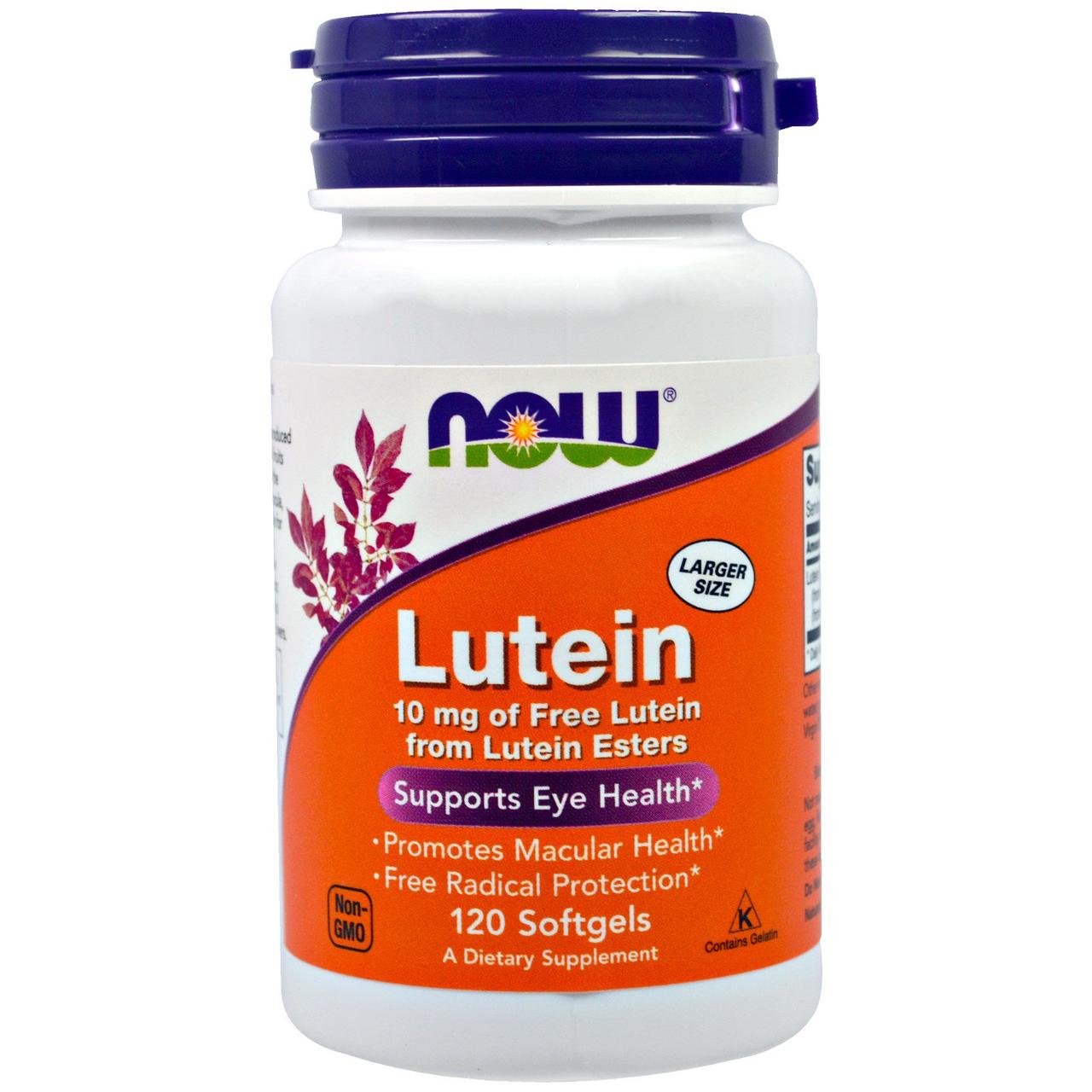 NOW Foods Lutein 10 mg 120 Softgels - фото 1 - id-p597282638