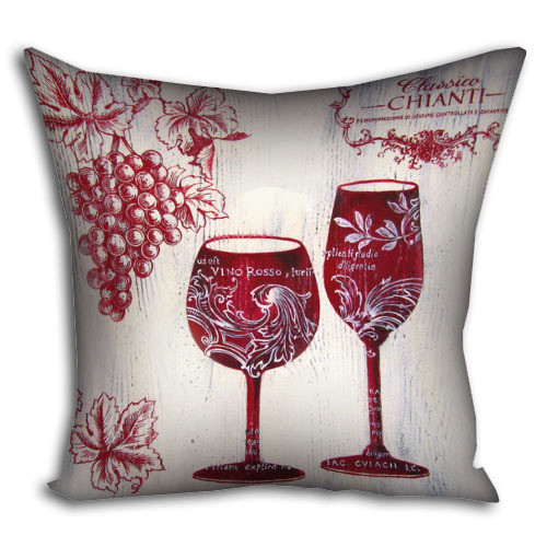 Подушка габардинова з принтом Vino rosso 40x40 (4P_PW008)