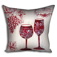Подушка габардинова з принтом Vino rosso 40x40 (4P_PW008)