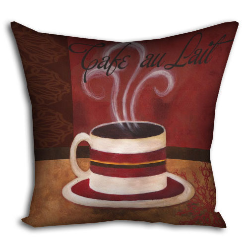 Подушка з принтом габардинова Cafe au lait 30x30 (3P_PW026), фото 1