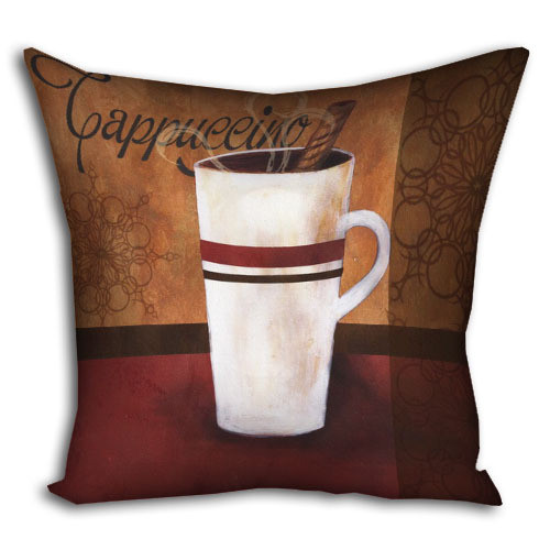 Подушка габардинова з принтом Cappuccino 40x40 (4P_PW027)