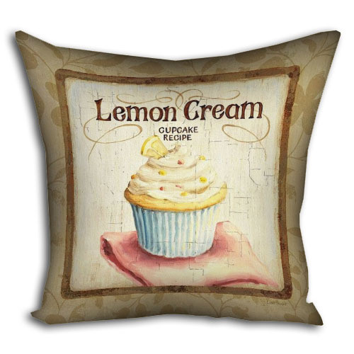 Подушка габардинова з принтом Lemon cream 40x40 (4P_PW051)