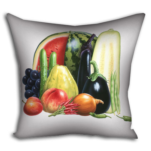 Подушка з принтом габардинова Овочі, фрукти для декупажу 30x30 (3P_PW061), фото 1