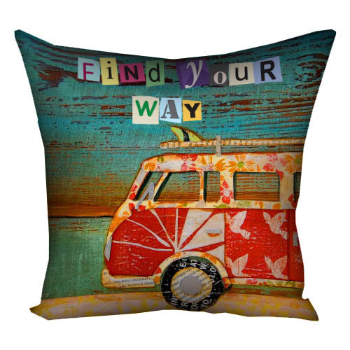 Подушка з принтом габардинова Find your way 30x30 (3P_OS158), фото 1