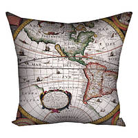 Подушка з принтом габардинова Карта 50x50 (5P_OS196)