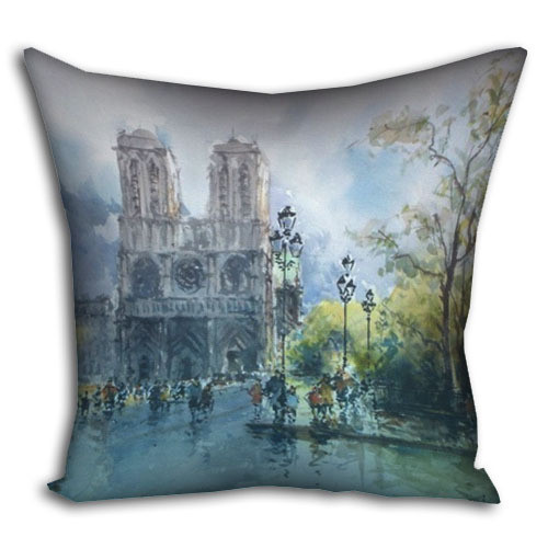 Подушка з принтом габардинова Нотр-Дам-де-Парі 30x30 (3P_PW124), фото 1