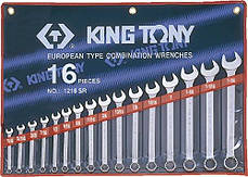 Набір ключів дюймових KING TONY 1216SR 1/4" - 1-1/4"(16 предметів)