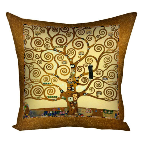 Подушка з принтом габардинова Древо життя, Клімт 30x30 (3P_OS031), фото 1