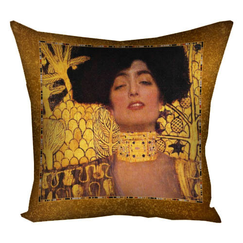 Подушка з принтом габардинова Густав Клімт Юдіф 30x30 (3P_OS032), фото 1