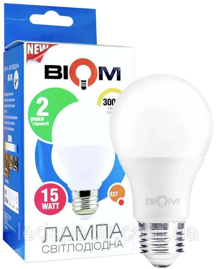 Світлодіодна лампа Led Biom BT-515 A65 15 W E27 3000 K