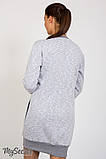 Молодіжна сукня для вагітних і годування SAVA WARM, з теплого трикотажу, сіра, розмір 44, фото 5