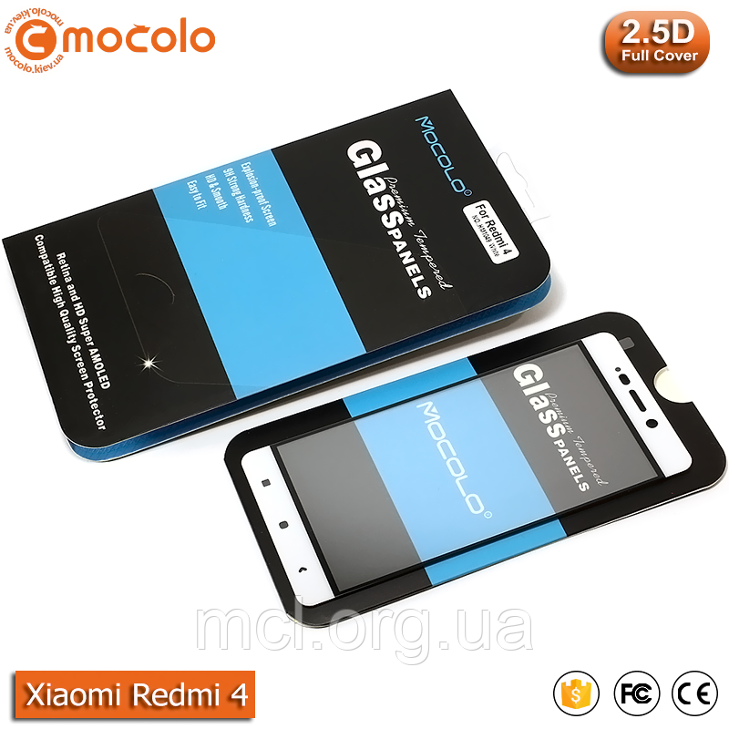Захисне скло Mocolo Xiaomi Redmi 4 Full cover (White)