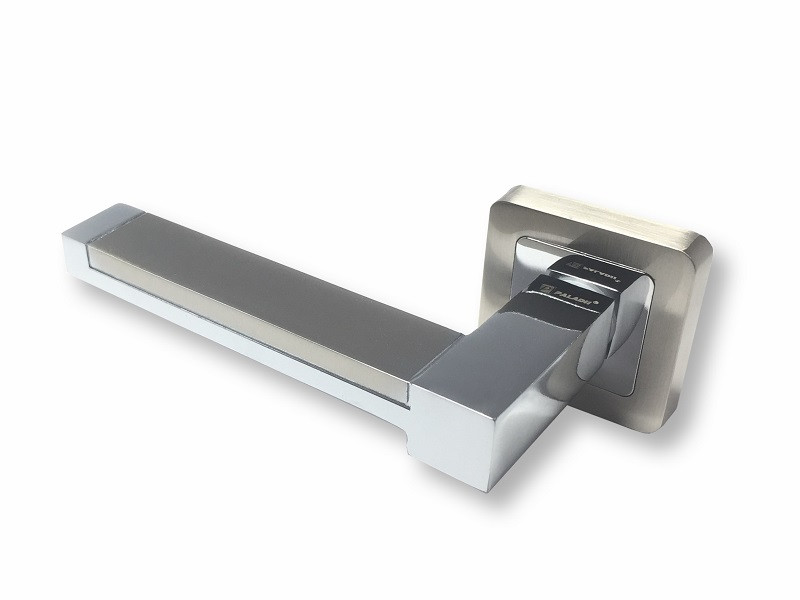 Ручка на розетці Paladii АДЕЛЬ квадратна SN/CP сатен-хром