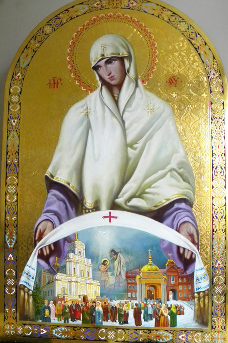Рукописна ікона Волинської Богородиці Покрови