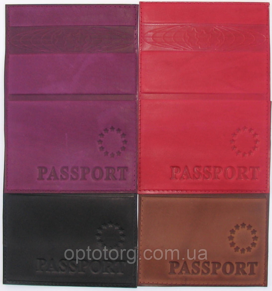 Обкладинка для загран паспорта з натуральної шкіри Євро