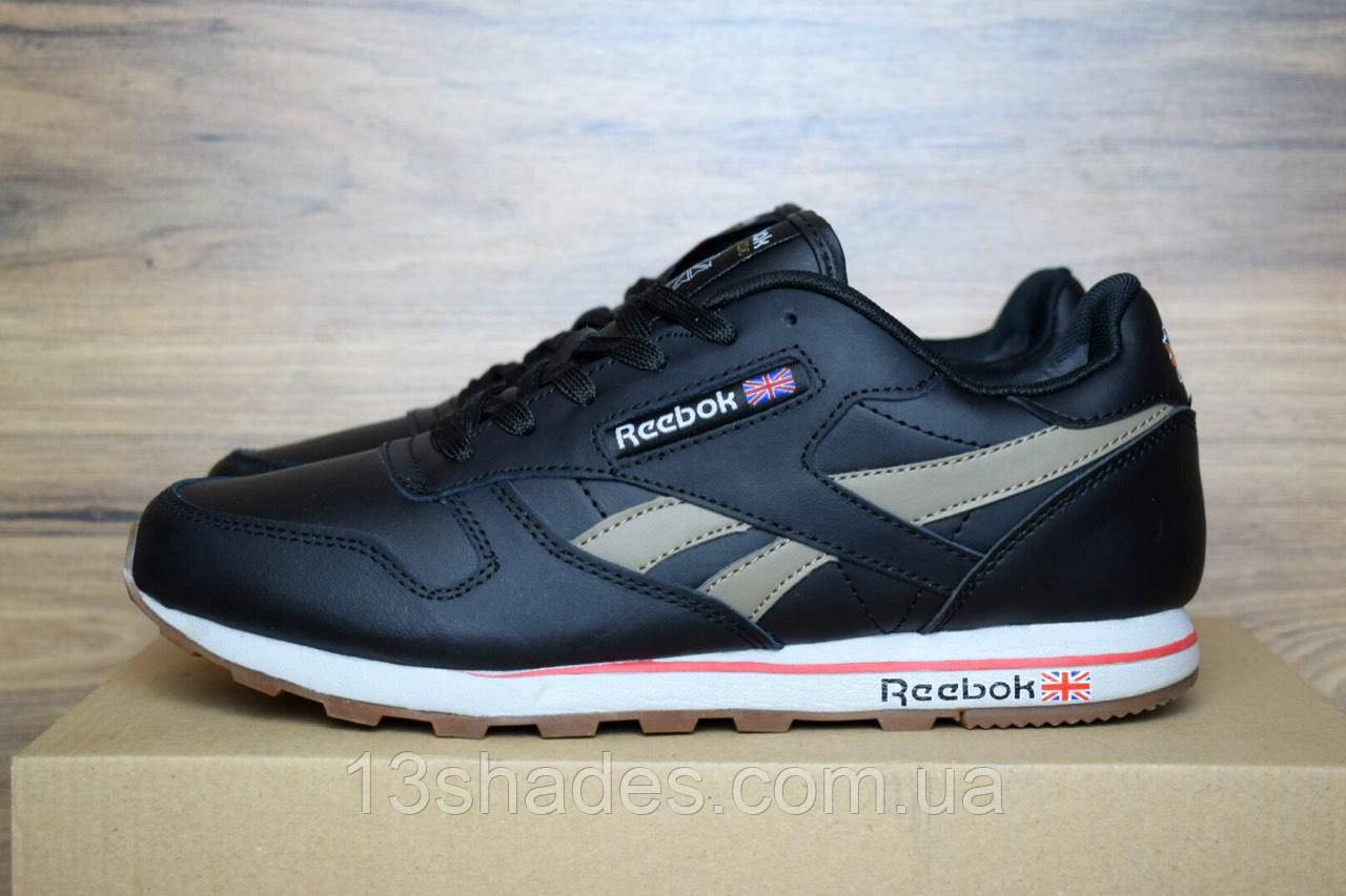 Кроссовки мужские зимние Reebok (Рибок ) Классик низкие черные с ...