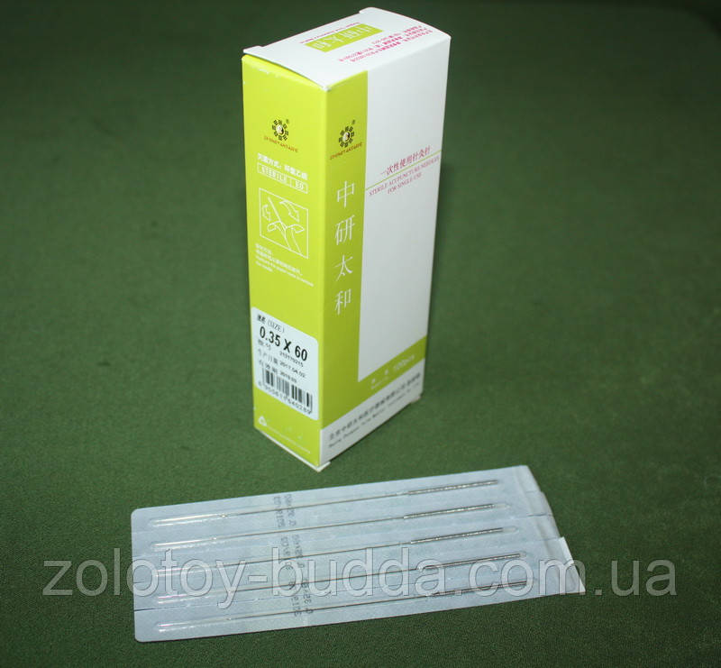 Иглы Zhongyan Taihe для акупунктуры и рефлексотерапии 0,35*60 мм 100 ...