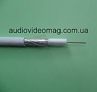 Телевизионный антенный кабель RG6U-32W, 75 Ом, 0.9 мм, цвет изоляции - белый