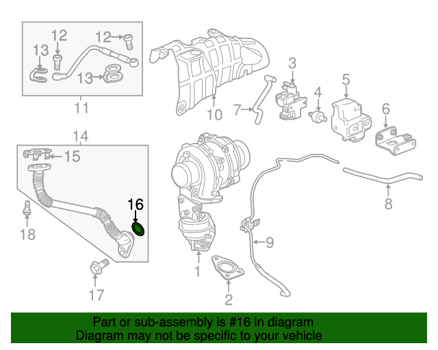 Кільце ущільнювальне трубки зливу оливи з турбіни GM 55571848 A20DT A20DTL OPEL INSIGNIA ZAFIRA-C
