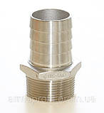 Ніпель під шланг нержавіючий шестигранний G" AISI304 Ду15, фото 4