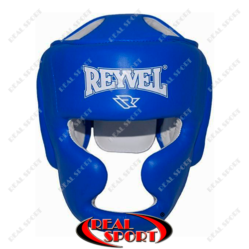 Шолом боксерський тренувальний Reyvel Вініл BK030028-B (р-р M-XL, синій), фото 1