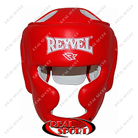 Шолом боксерський тренувальний Reyvel Кожа BK030032-R (р-р M-XL, червоний)