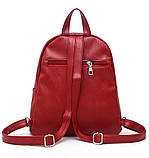 Рюкзак жіночий міський для дівчаток, дівчат з метеликами (червоний), фото 4
