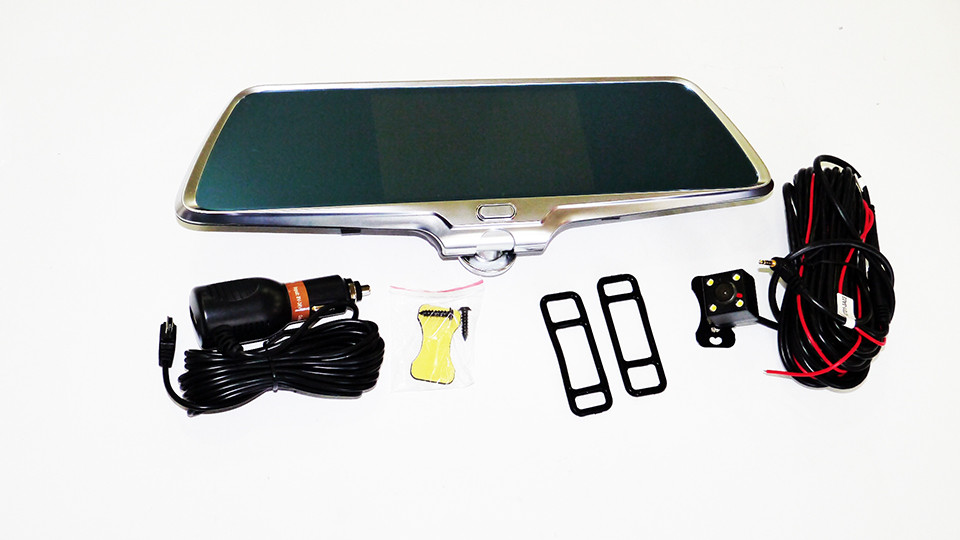 DVR K15 Автореєстратор дзеркало 360 грудусов + камера заднього виду, сенсорний екран