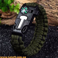 Браслет для виживання з паракорду вогниво скребок мотузка компас свисток тактичний паракорд
