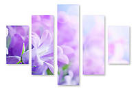 Модульная картина фиолетово-белый цветок
