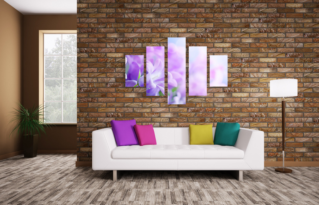 Модульная картина фиолетово-белый цветок - фото 2 - id-p598120204