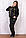 Батальний гламурний спортивний костюм жіночий Туреччина однотонна на змійці чорний 50 52 54 56, фото 4